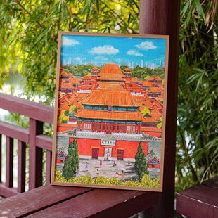 益智解压成人儿童拼版故宫之夏AR高清平面纸质1000片拼图定制加工