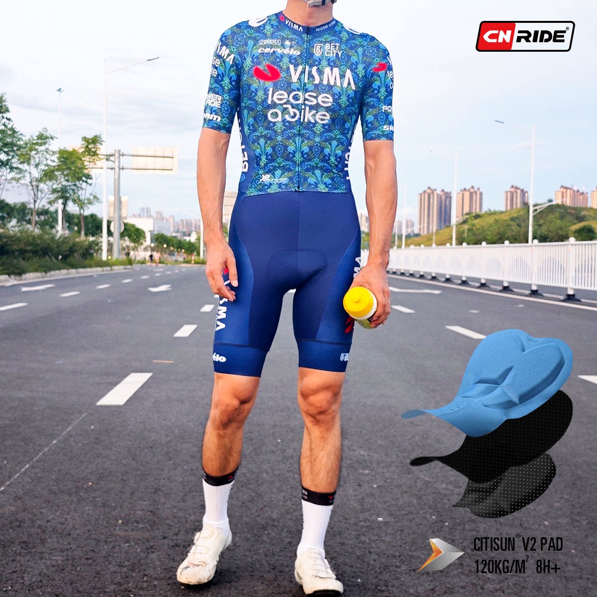 VISMA维斯玛.温格高车迷版公路自行车连体骑行服 多色短袖款套装