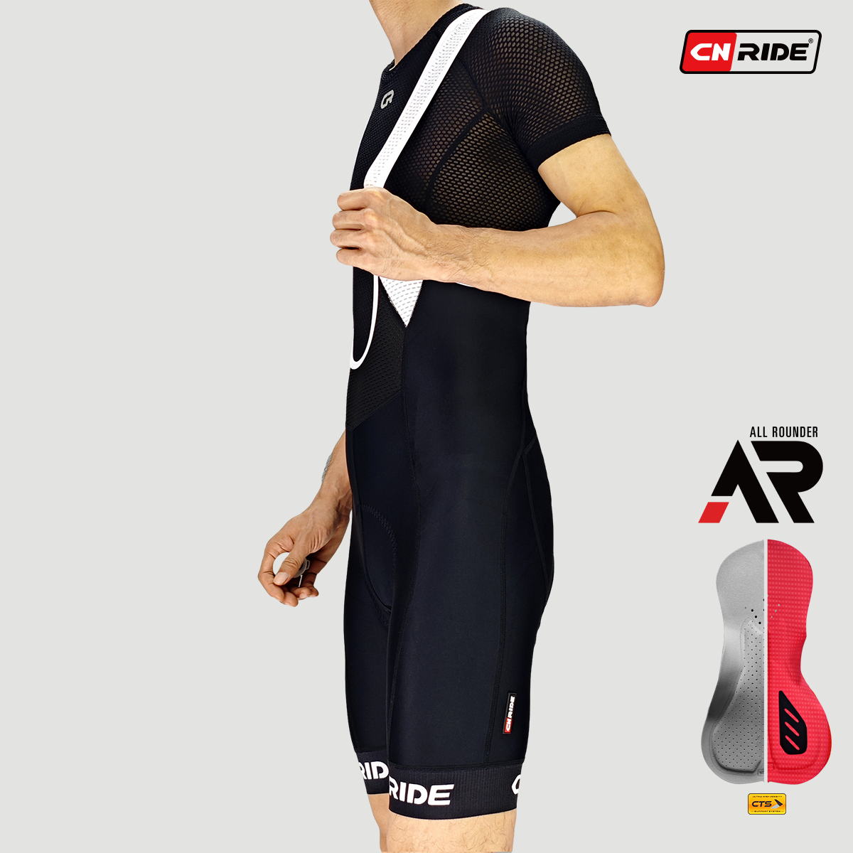 夏季透气进口裤垫背带骑行短裤