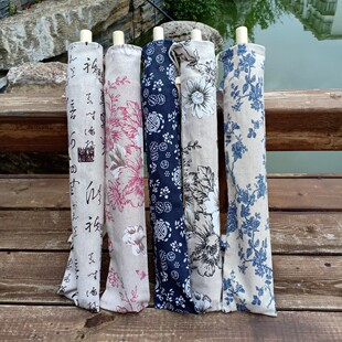 油纸伞伞套青花瓷伞袋演出便携布袋中国风可背棉麻袋工艺伞收纳袋