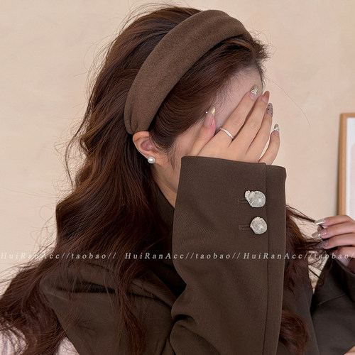 美拉德~毛呢宽边高颅顶发箍女