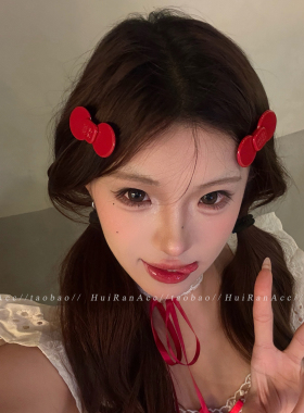 韩系可爱甜美红色蝴蝶结发夹女2026新款侧边夹碎发刘海夹发卡头饰