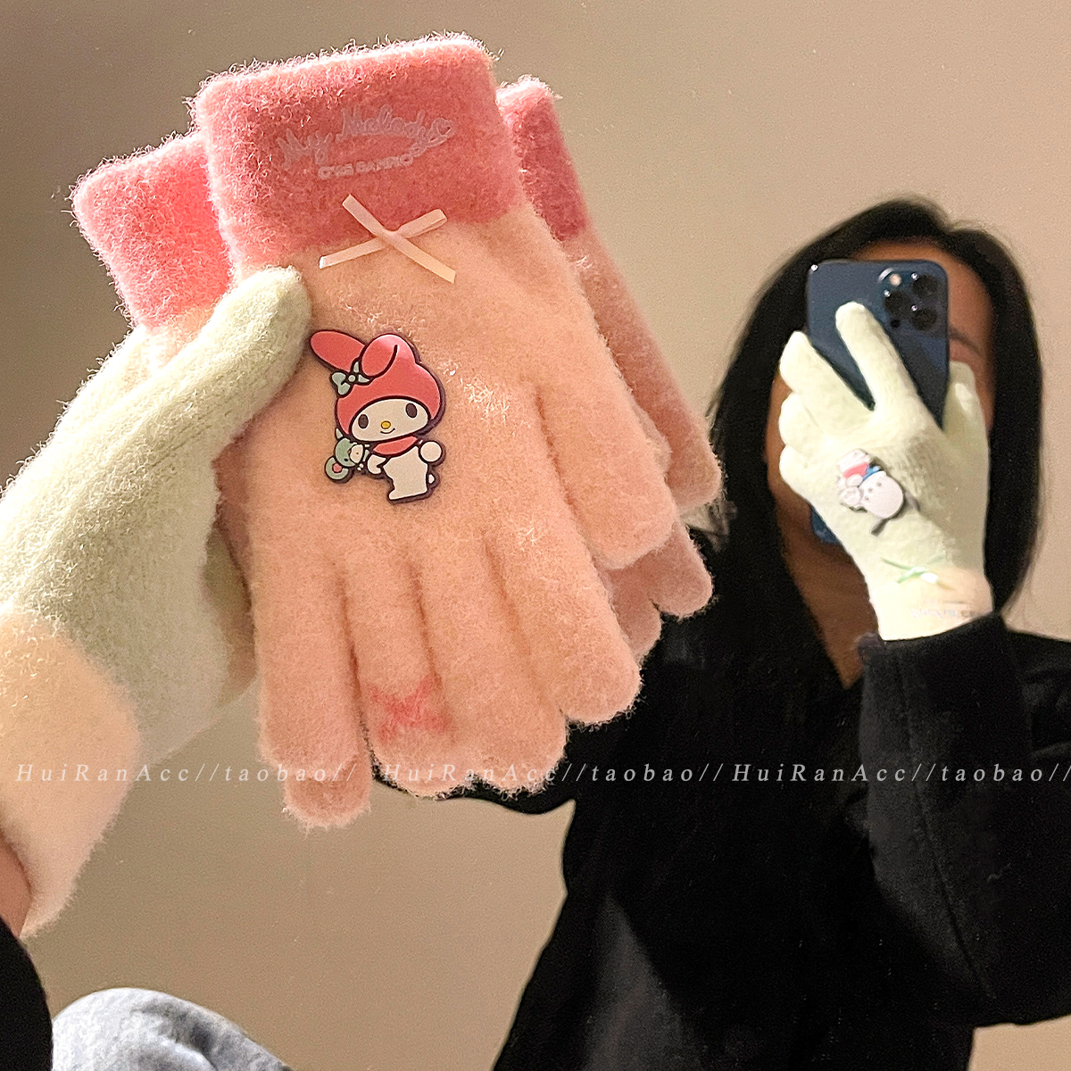 可爱卡通毛绒保暖手套女2025新款