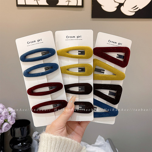 韩系丝绒发夹女2025新款碎发整理