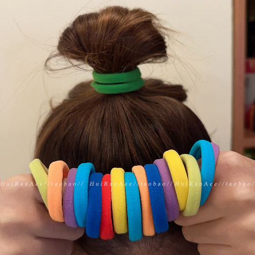 高弹力彩色少女皮筋头饰发饰