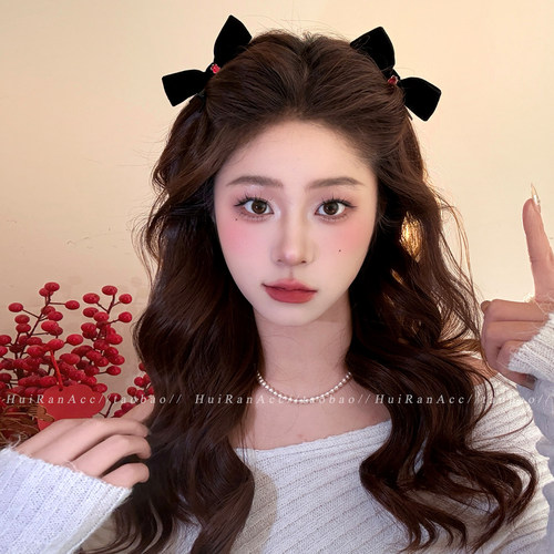 新年头饰喜庆立体蝴蝶结发夹