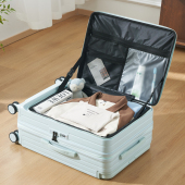 卡黛迩侧开盖行李箱女新款 皮箱24男 多功能20寸拉杆旅行箱登机密码