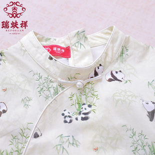 瑞蚨祥女童中式旗袍纯棉民族风复古连衣裙夏六一儿童国风汉服唐装