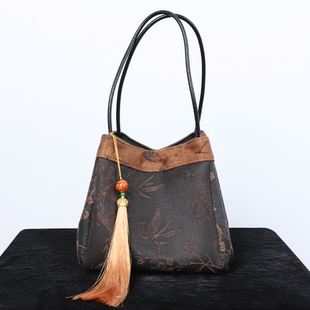 瑞蚨祥新中式香云纱包包桑蚕真丝单肩手提包配旗袍小拎包送妈妈