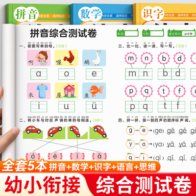 幼小衔接测试卷拼音数学综合试卷