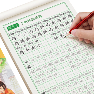 二年级上册下册字帖练字帖同步小学生人教版语文练字每日一练笔画笔顺硬笔书法楷书练字本儿童写字帖练习生字摹写本描红教材专用贴