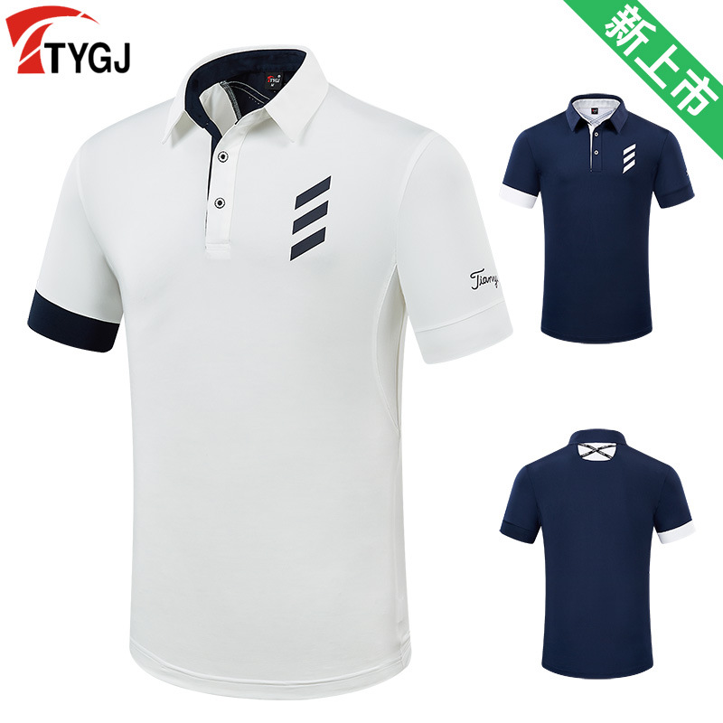 跨境高尔夫男短袖透气T恤