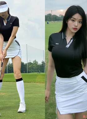2026高尔夫女装春季服装女士polo网球上衣运动裙子T恤衫衣服套装