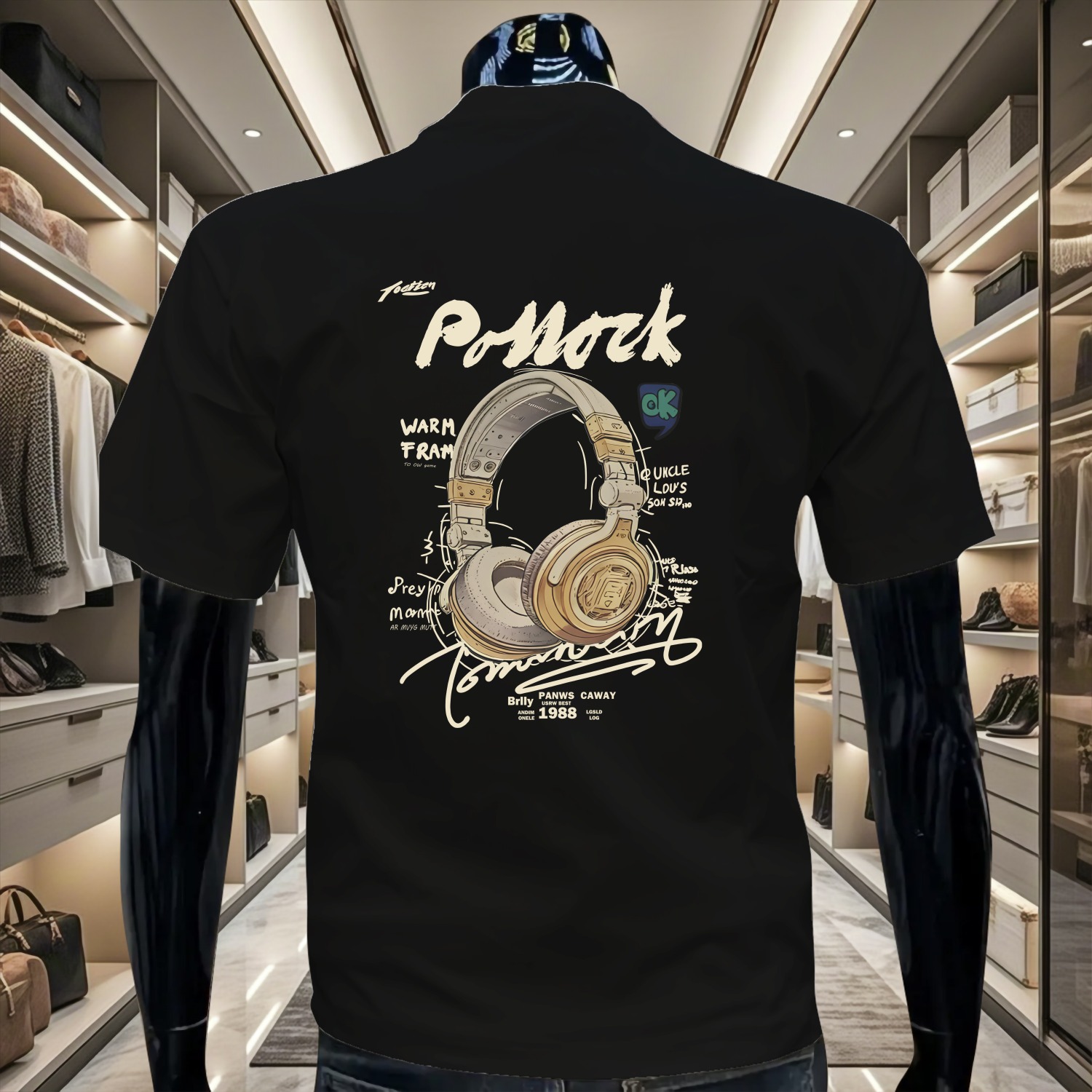 街头重磅潮牌美式痞帅T恤潮流个性印花男夏季圆领修身短袖打底衫