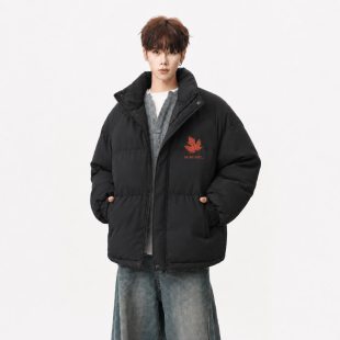 美式高街潮流秋冬季面包棉服男青少年初高中学生宽松加厚立领外套