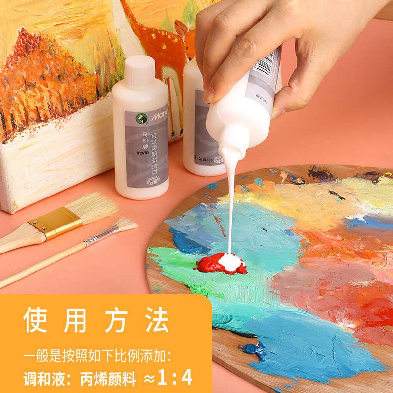 MARLEY ACRYLIC PIGMENT SPECIAL BLENDING LIQUID 100ML LIQUID PAINTING AID MATERIAL THINNER MEDIUM IN ART SUPPLIES TO INCREASE LIGHT FASTNESS AND GLOSS T