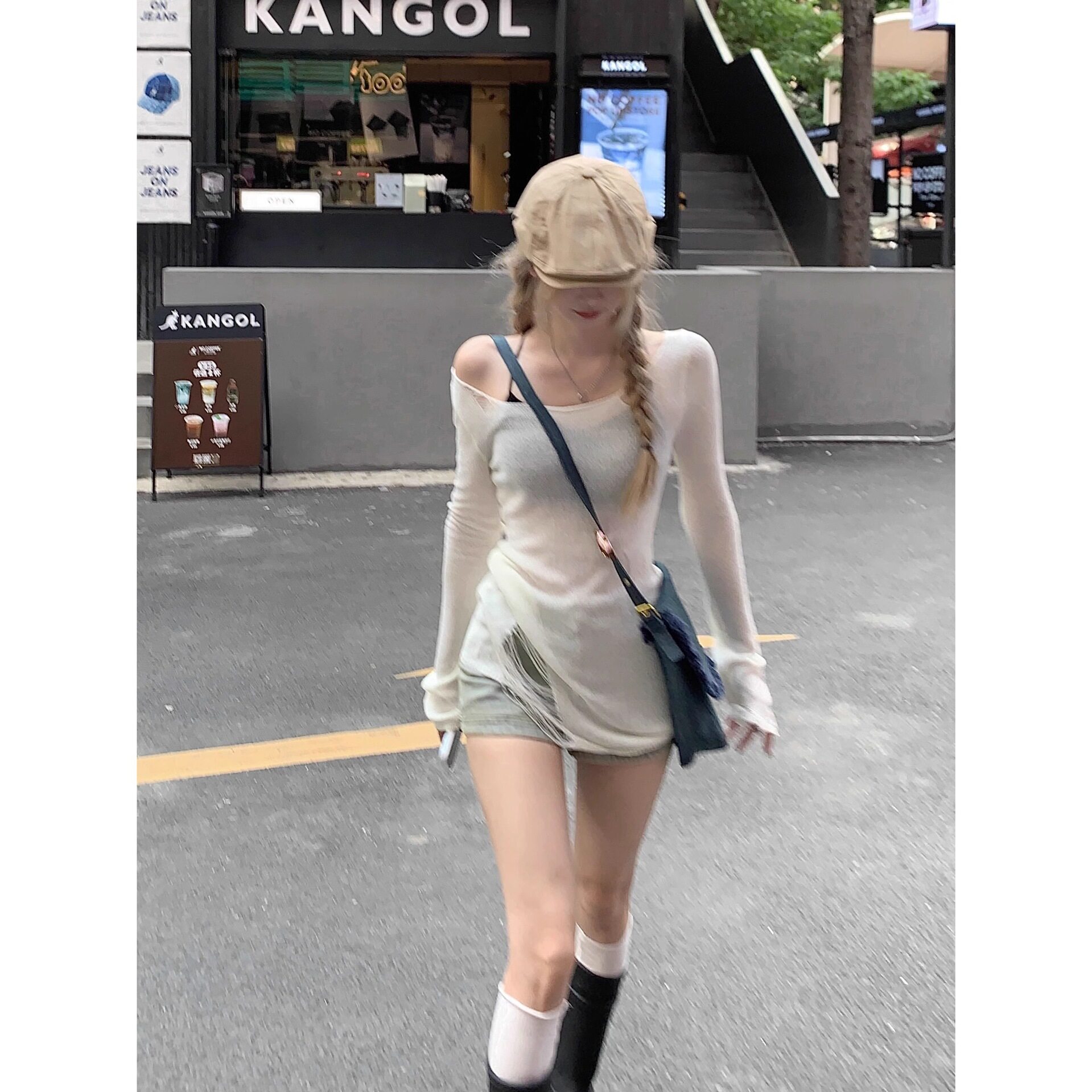 美式设计感破洞镂空针织衫女春夏辣妹小众修身显瘦上衣防晒罩衫