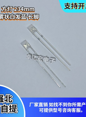 插件方灯 234雾状白发蓝色灯珠 led2*3*4方形蓝光 发光二极管兰灯