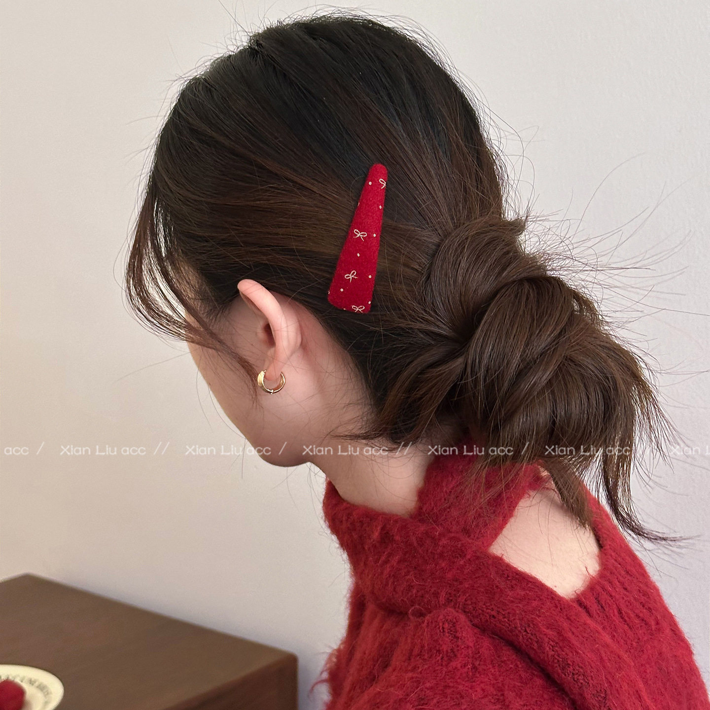 氛围感新年红色蝴蝶结发夹女款2026新款前额无痕碎发夹刘海夹发卡,饰品/流行首饰/时尚饰品新,民族风发饰,淘宝优惠券,粉丝福利购,淘宝优惠卷