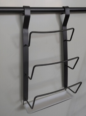 黑色不锈钢沥水锅盖架免打孔挂杆挂钩架墙壁挂式置物架菜板收纳架