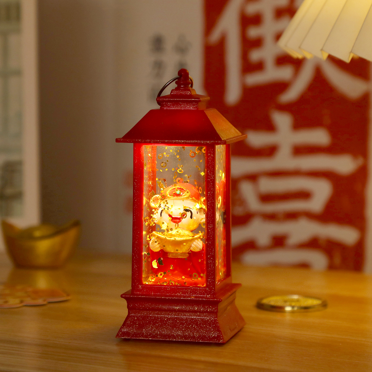 [财神]新年复古摆件凉亭小夜灯会发光创意氛围灯送家人长辈礼物