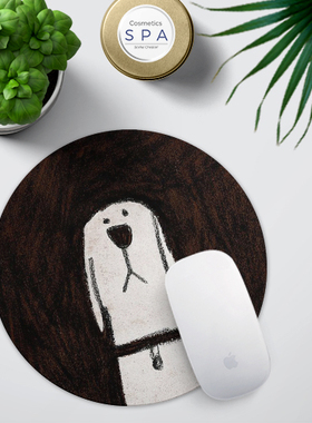 [BLUE]ins趣味蜡笔粗线条风格插画狗狗圆方形装饰吸汗耐脏鼠标垫