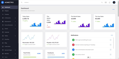 Bootstrap4响应式Web管理后台模板源代码 组件齐全交互炫酷后台