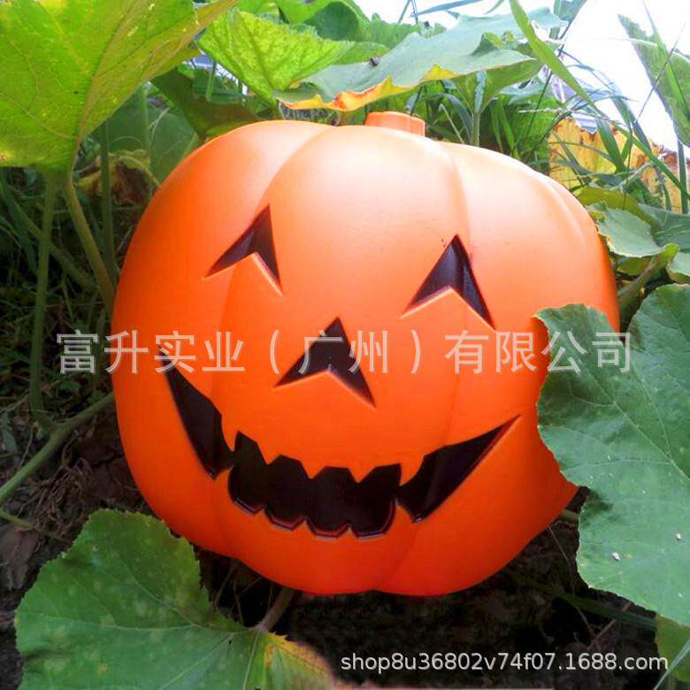 万圣节南瓜灯手提南瓜糖果罐儿童表演道具发光带盖南瓜桶杰克灯笼