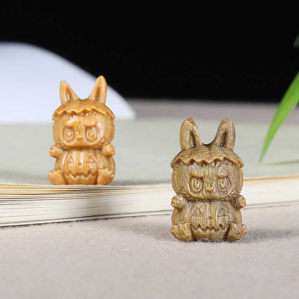拉布布绿檀木南瓜兔项链