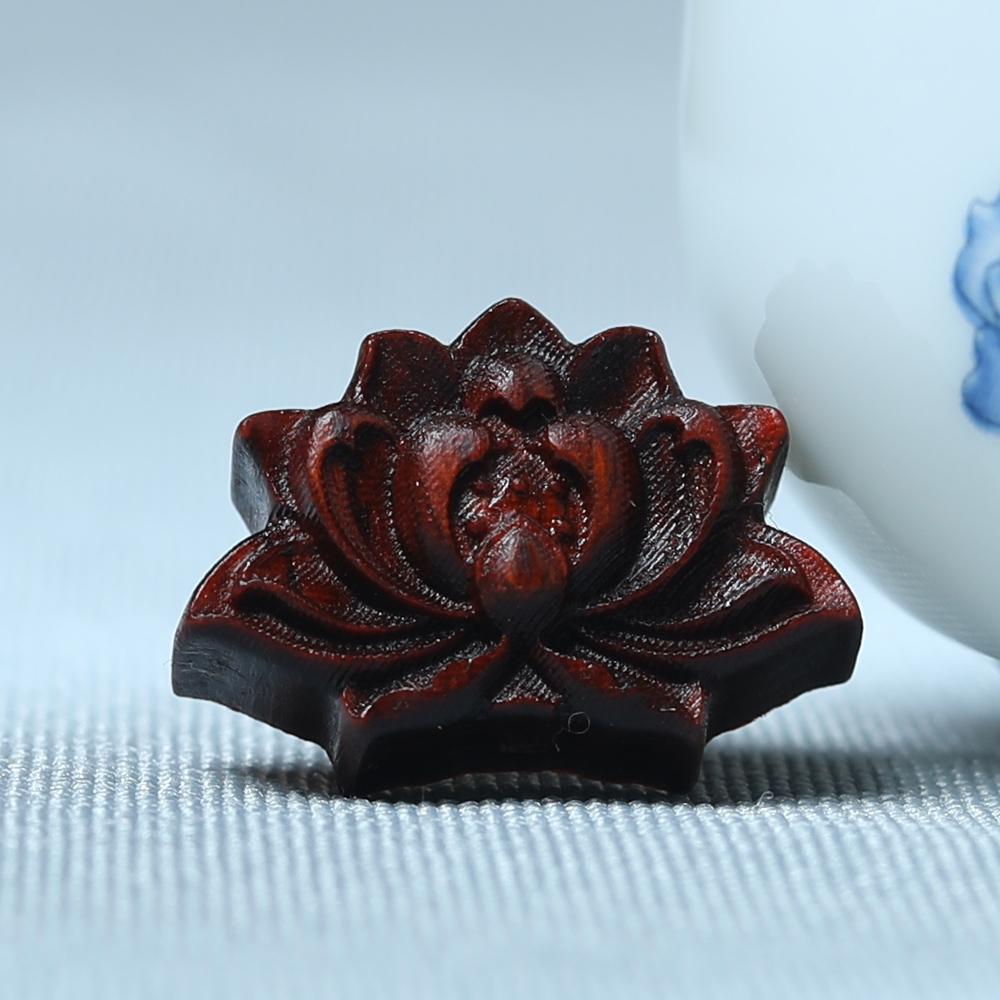 沉香木莲花手串项链背云文玩手链配件diy佛珠吊坠配饰手机链挂件