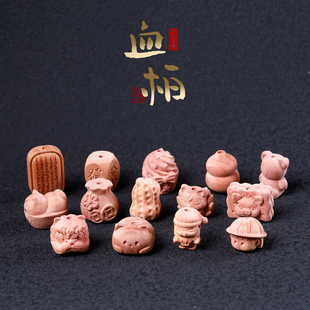 血柏木雕散珠文玩佛珠配饰手工DIY手串手链钥匙扣隔珠饰品配件