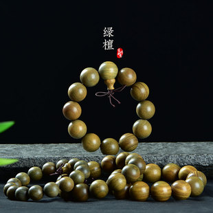 阿根廷绿檀木手串 男20森系老型珠桶珠竹节款女108檀香木念珠手链