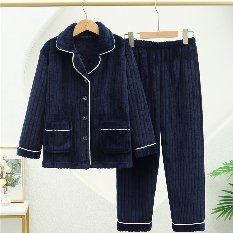 儿童睡衣男孩子秋冬季珊瑚绒加厚青少年男童法兰绒家居服2025新款