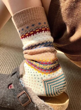 针织复古咖色系~自带秋冬氛围的粗线费尔岛wawa好适合秋冬穿