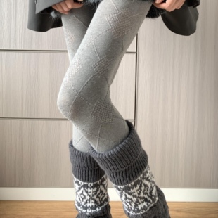 秋冬慵懒美感气质御姐范穿搭打底裤大小菱格设计感薄款连裤袜