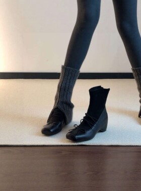 2025新款冬深灰色袜套堆堆袜配短靴~秋冬这么叠穿泰洋气了~