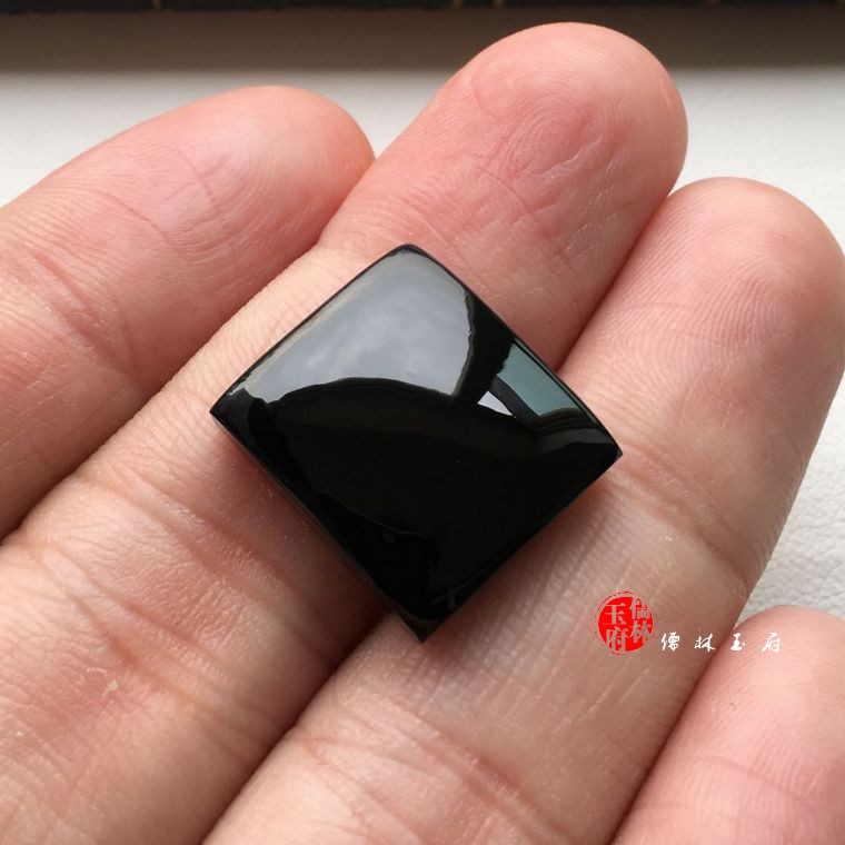 墨翠男士方形指环戒面