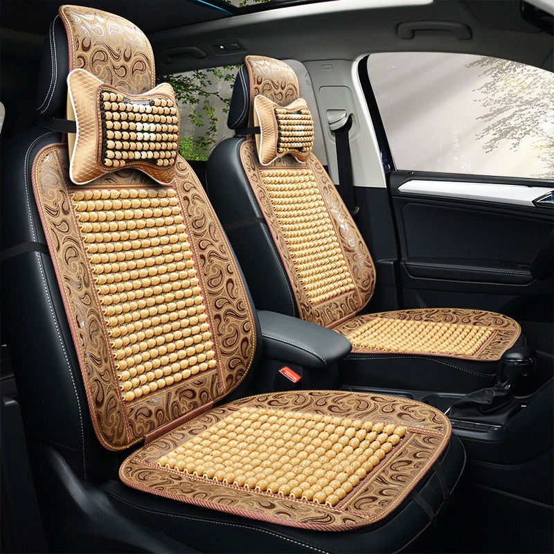 木珠汽车坐垫夏季凉垫通风透气凉席座椅垫套四季通用货车单片座垫