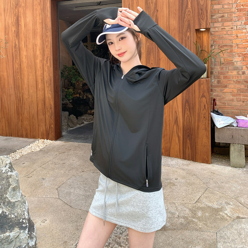 夏季冰丝轻薄防晒衣女可拆帽檐