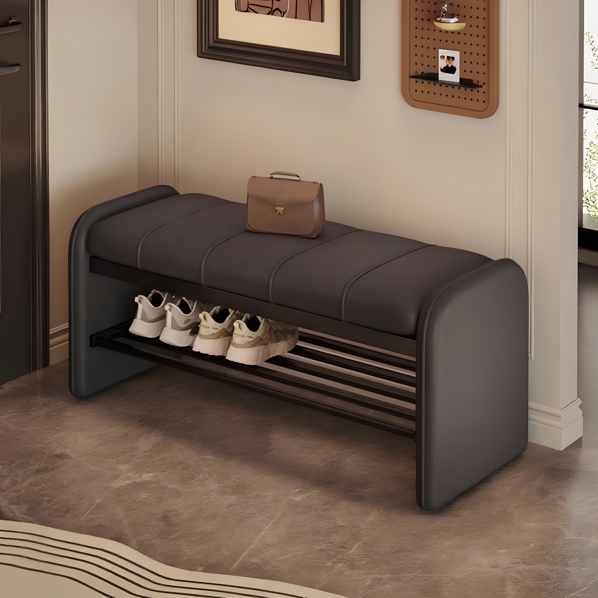 入户换鞋凳门口家用可坐穿鞋凳轻奢高级感玄关坐凳鞋架进门穿鞋凳