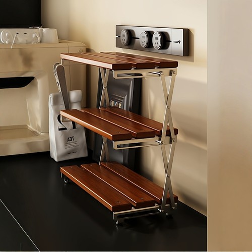 中古风桌面置物架可折叠