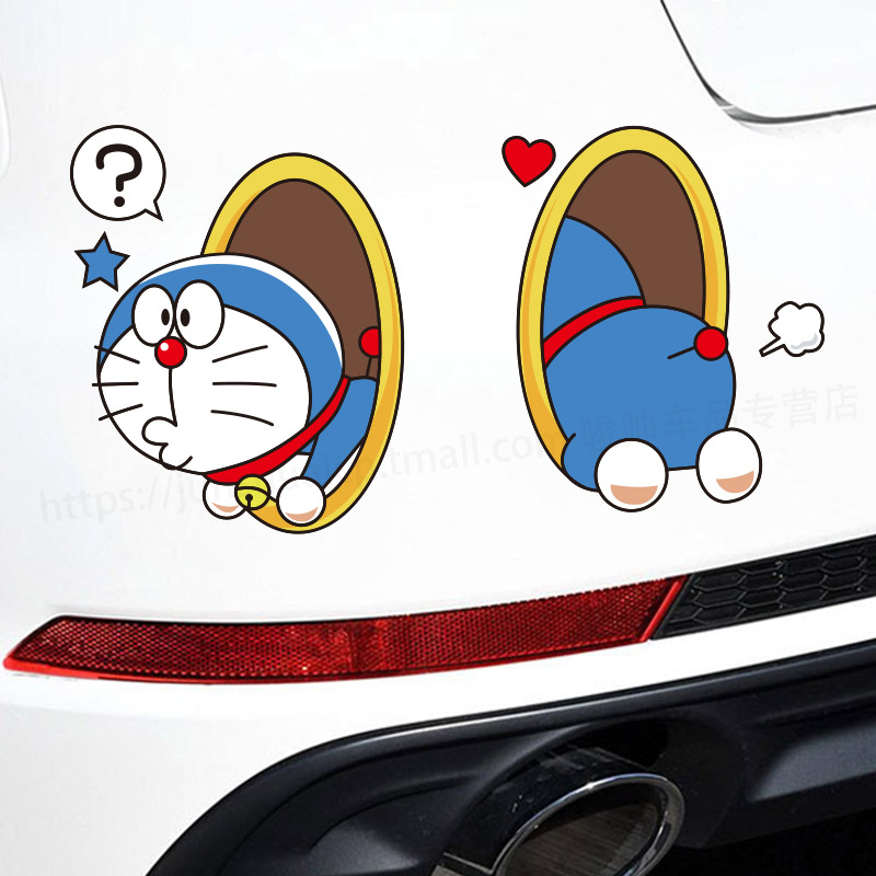 哆啦A梦可爱卡通车贴划痕遮挡贴