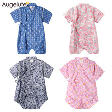 纯棉衣服男女宝宝夏绑带复古和尚服1