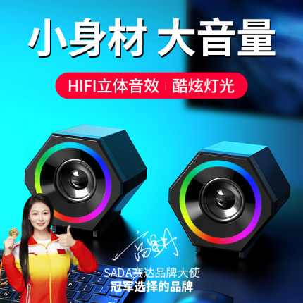 赛达电脑音响台式家用小型音箱低音炮有线桌面笔记本手机通用喇叭
