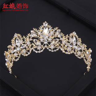 新款2024新娘金色皇冠头饰奢华大气新娘头饰结婚婚纱礼服配饰品