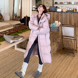 新款现货50绒粉紫色长款羽绒服286-5132-P275-K408，女装羽绒服，安雅