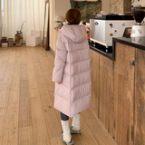 新款现货50绒粉紫色长款羽绒服286-5132-P275-K408，女装羽绒服，安雅