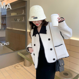 新款红色千鸟格两色外套006A-287，女装短外套，安雅