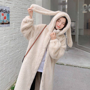 现货   兔耳朵 皮毛一体仿貂绒长外套 286-768-P255-K388图片