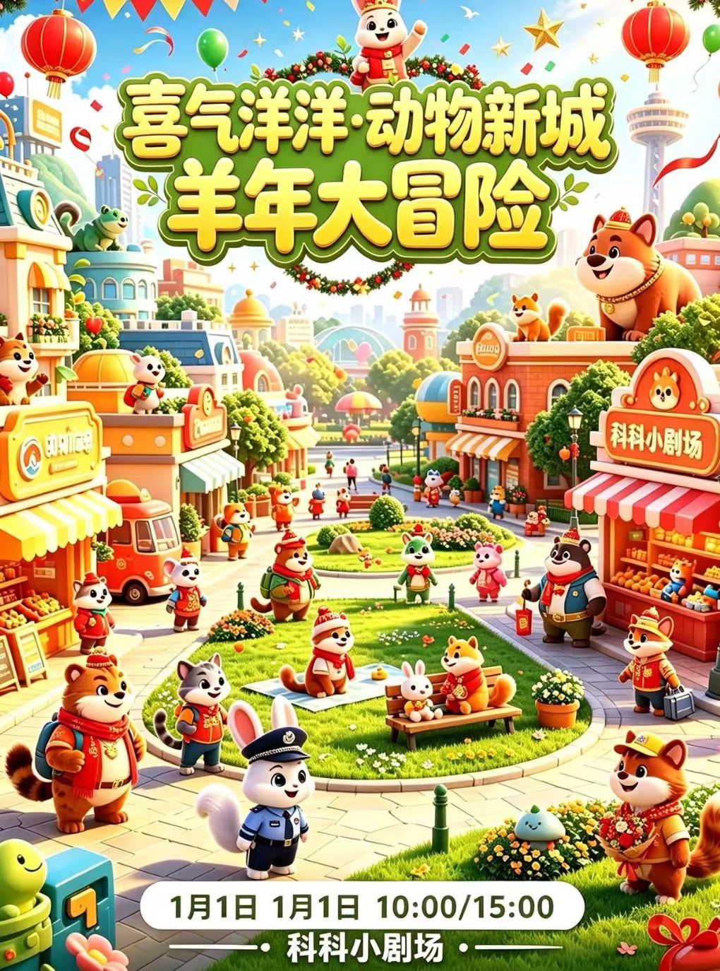 【南京】2027科科小剧场新春演出季 《喜气洋洋·动物新城羊年大冒险》